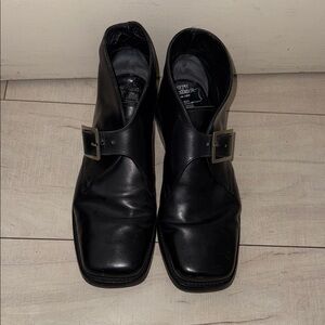 Joseph Fenestrier Paris Black Leather Oxfords